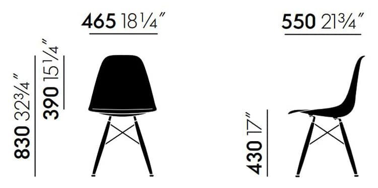 Eames plastic side chair Wooden Single Drawer 2 1