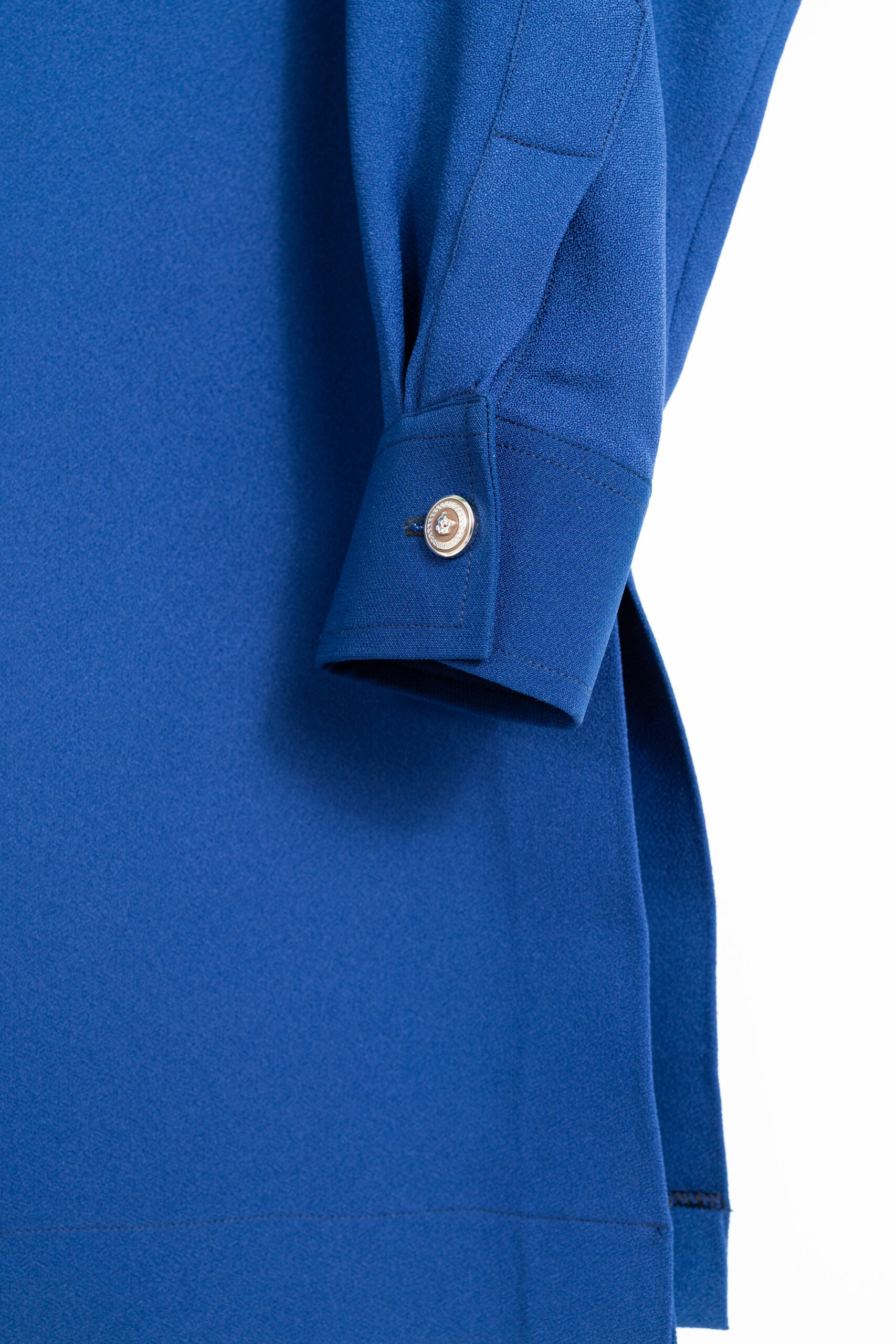 Bright Blue Kaftan with Contrasting Buttons