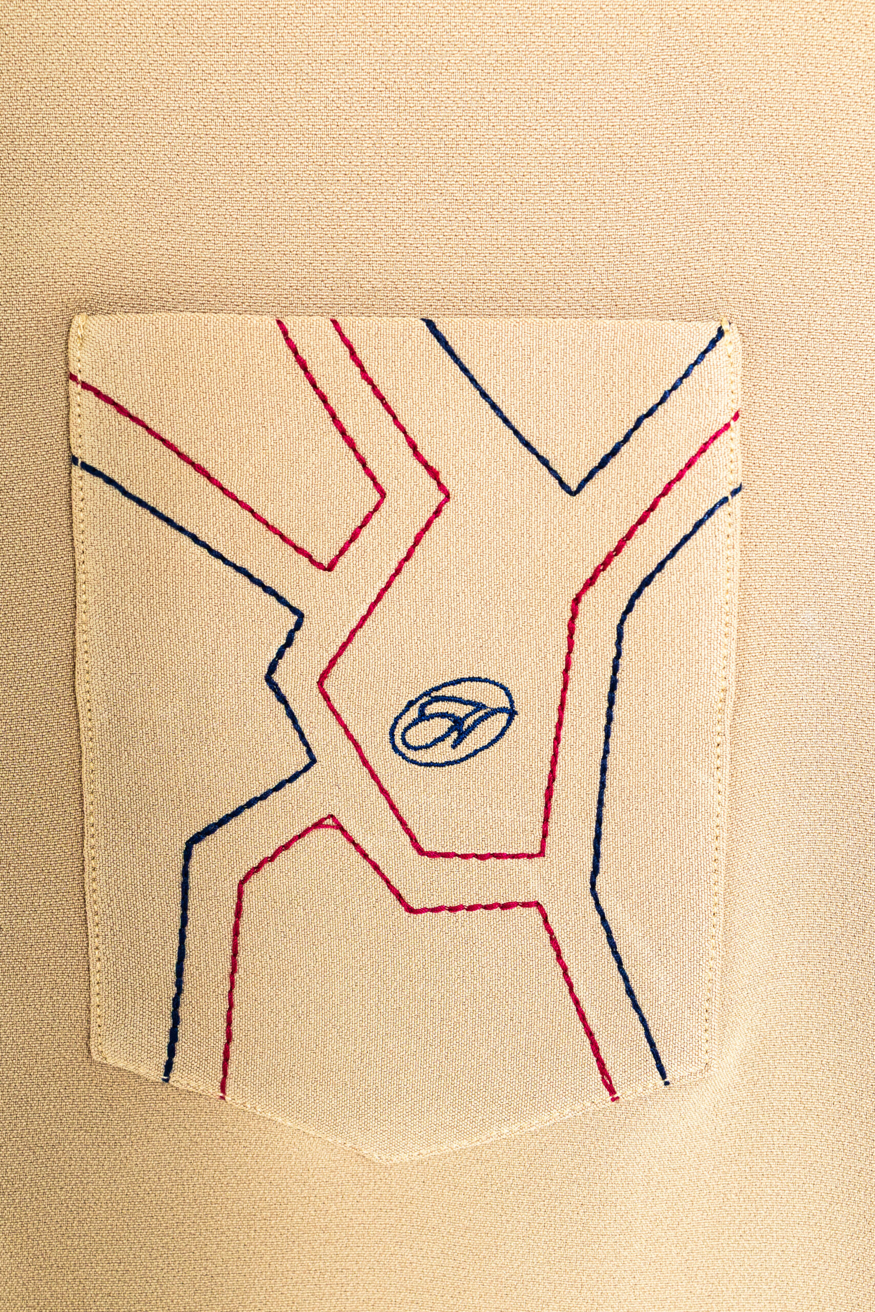 Sand Beige Kaftan with Graphic Details