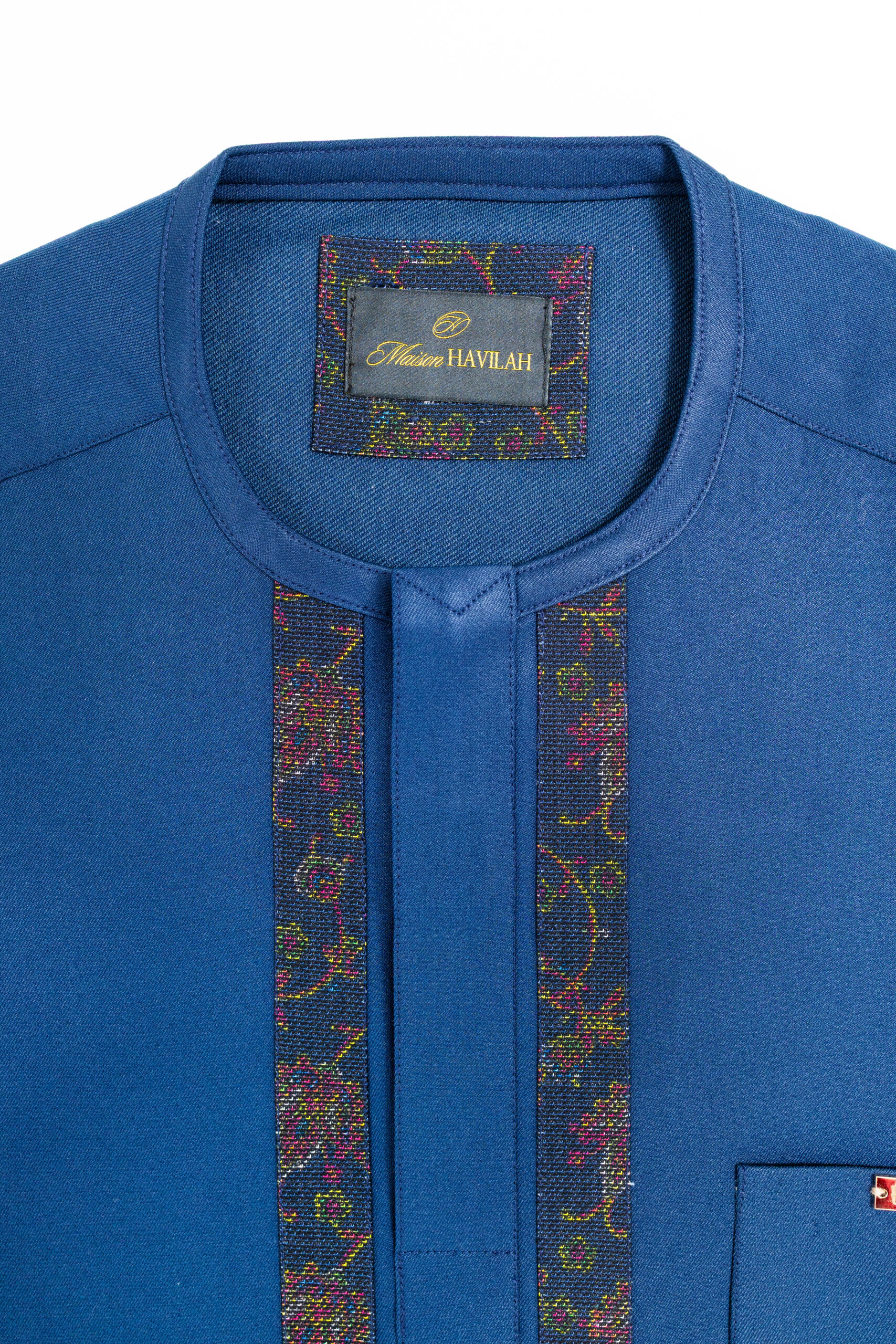Royal Blue Short-Sleeved Kaftan