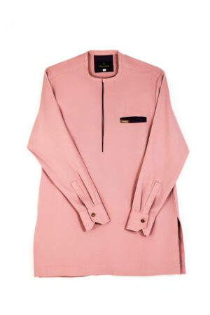 Light Red Kaftan with Indigo Details