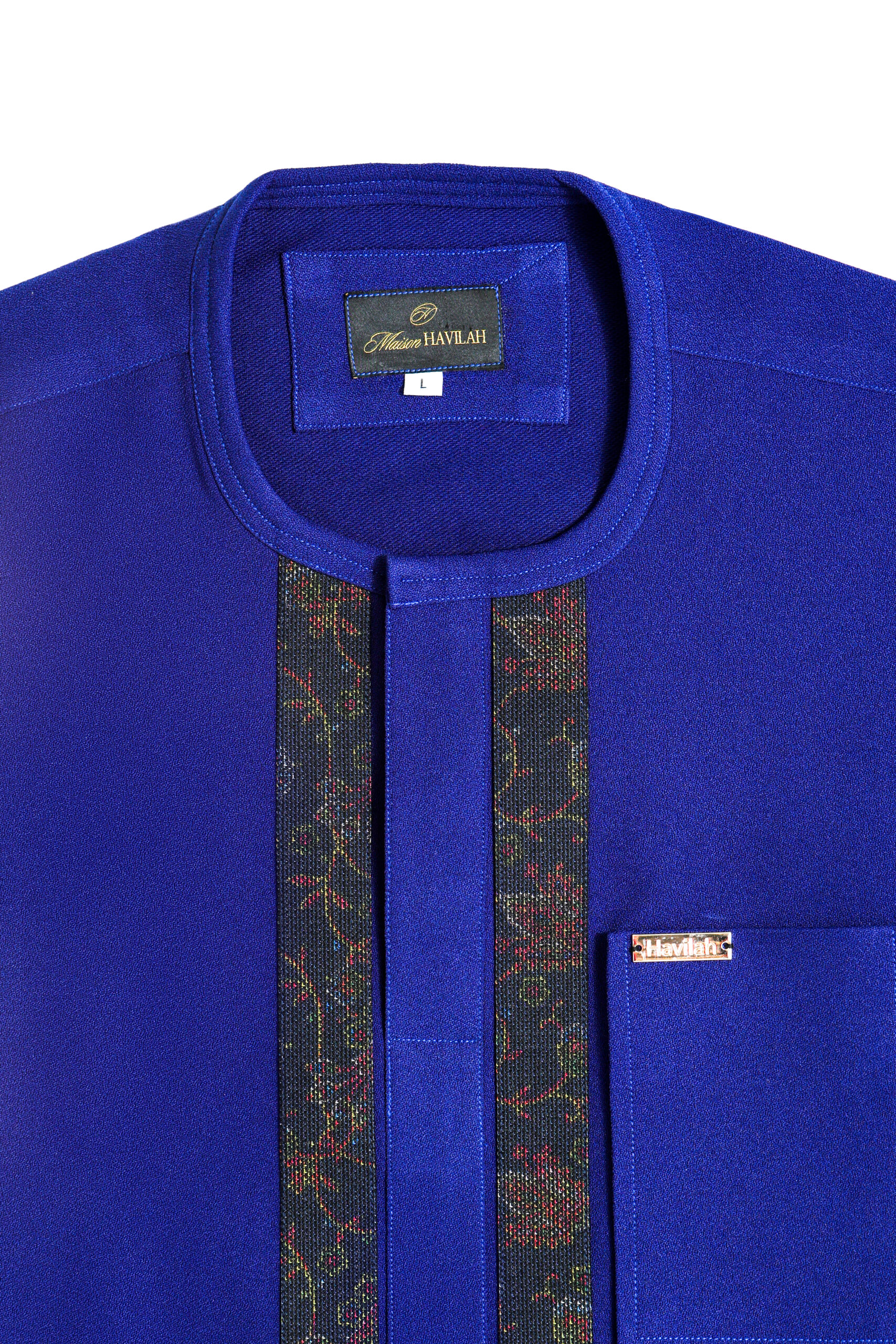 Royal Blue Short-Sleeved Kaftan