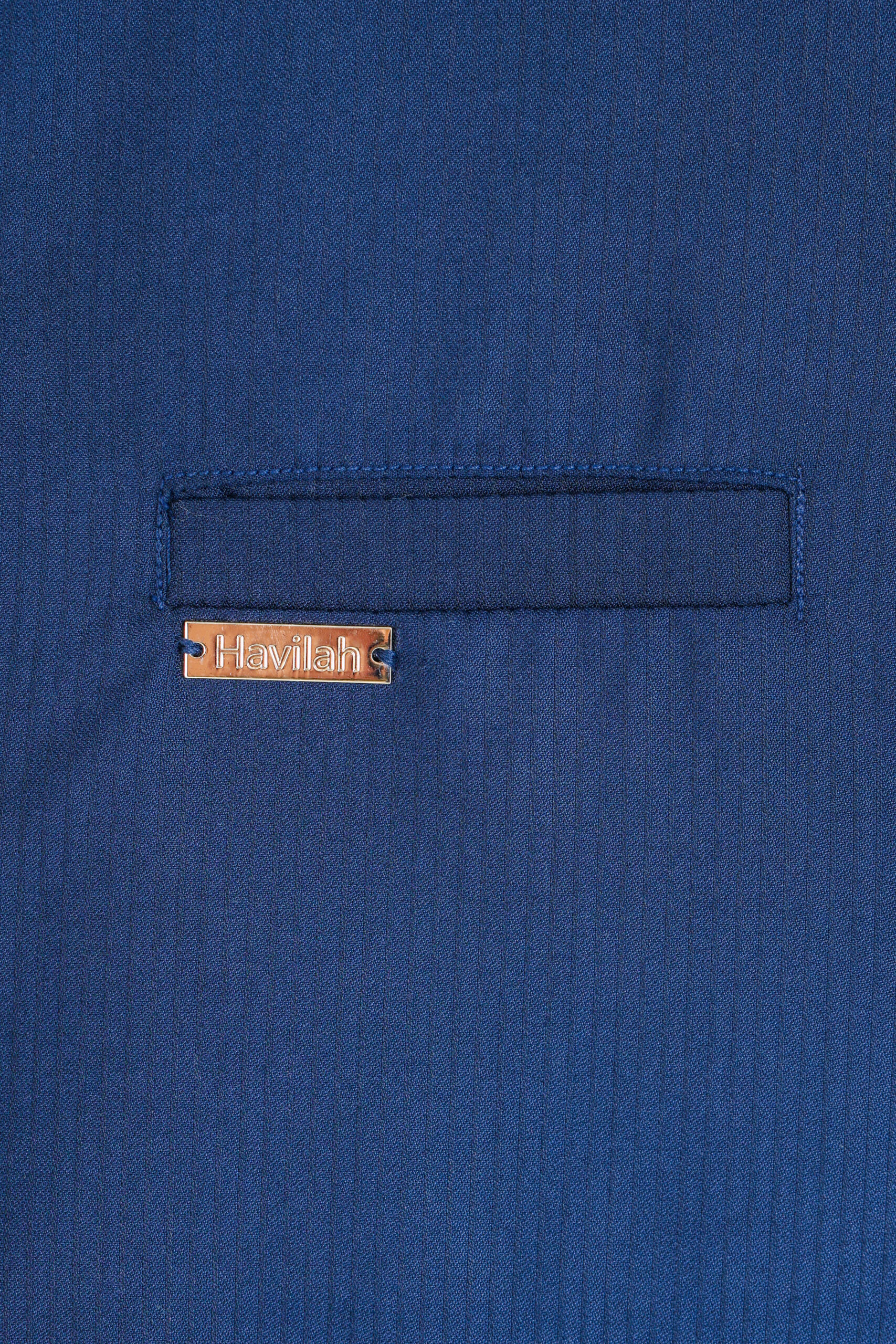Dark Blue Kaftan with Contrasting Buttons
