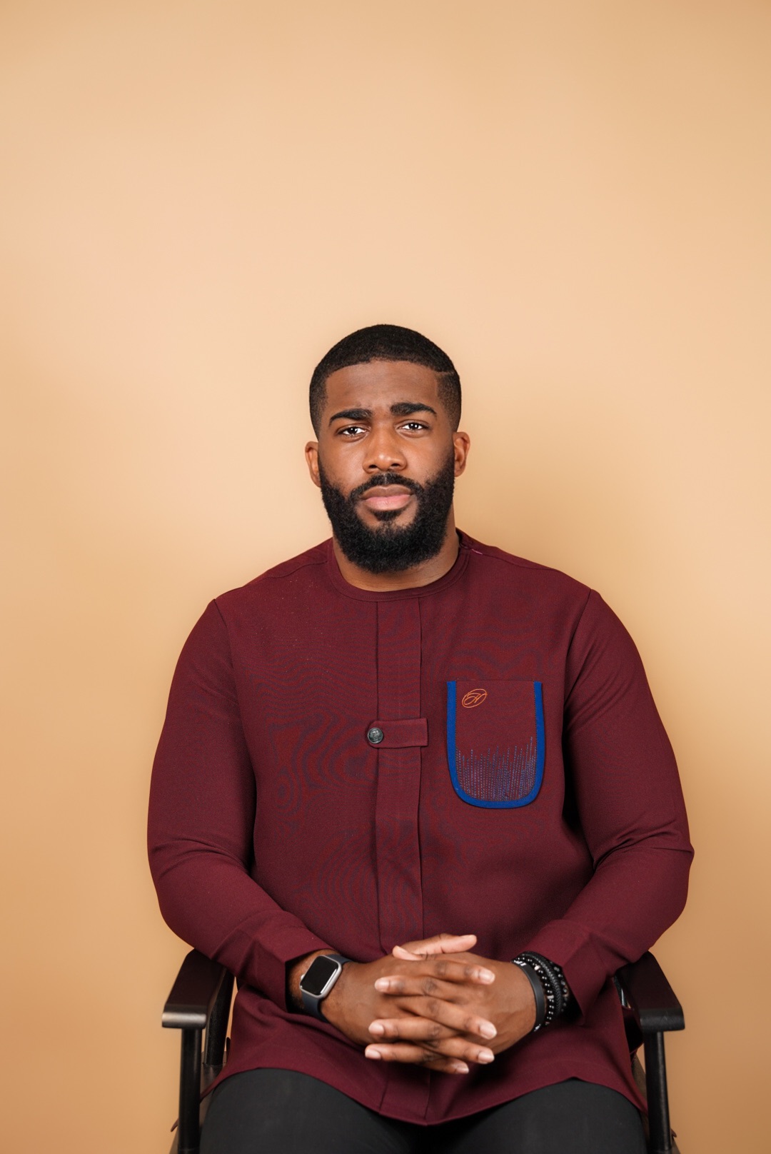 burgundy-kaftan-with-round-collar