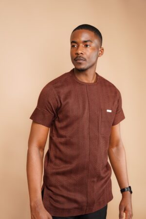 Terracotta Chevron Pattern Kaftan