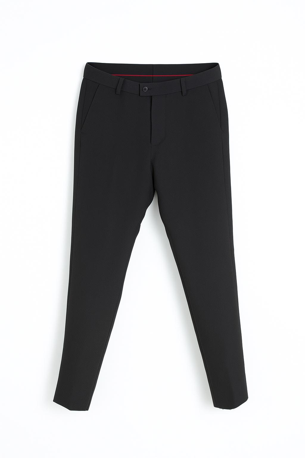 Black 2-Piece Set with Floral Embroidery and Zipper Closure