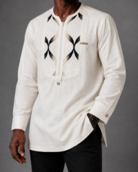 Aurelis Ivory Gold Embroidered Kaftan